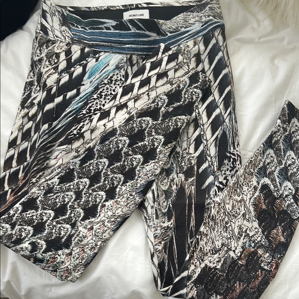 Helmut Lang Abstract Patterned Tights Sz p